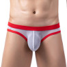 MenSexyWear Slip Clipo Blanc-Rouge